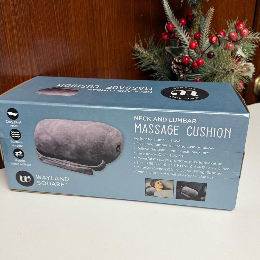 Wayland Square Neck and Lumbar Massage Cushion - Gray